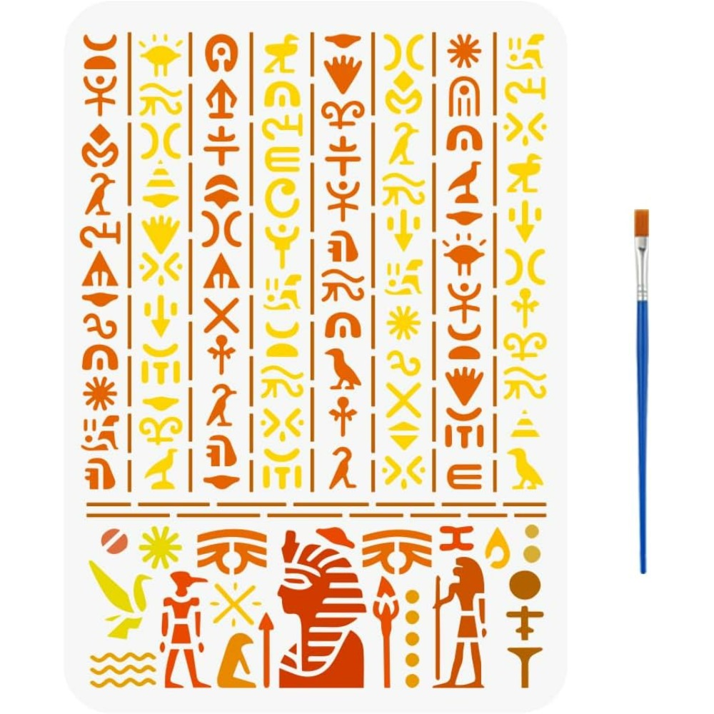 Paint Brush - Stencil con script egiziani antichi con