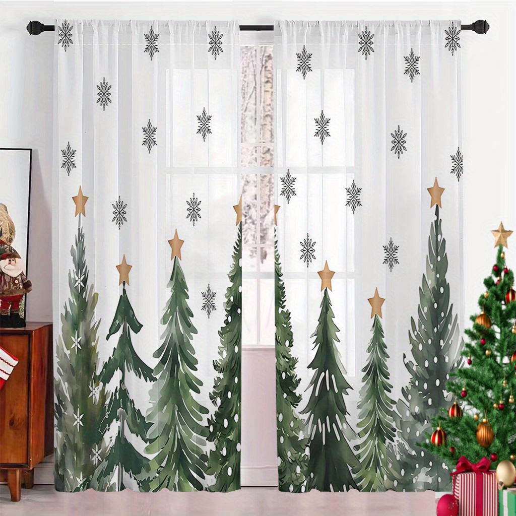 Curtain Rods - 2 tende trasparenti invernali a tema