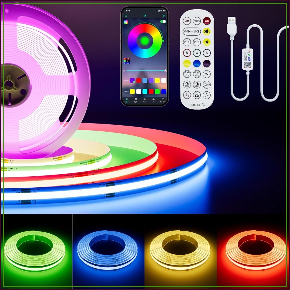 Led Strip Lights - Striscia LED RGB COB USB 5V