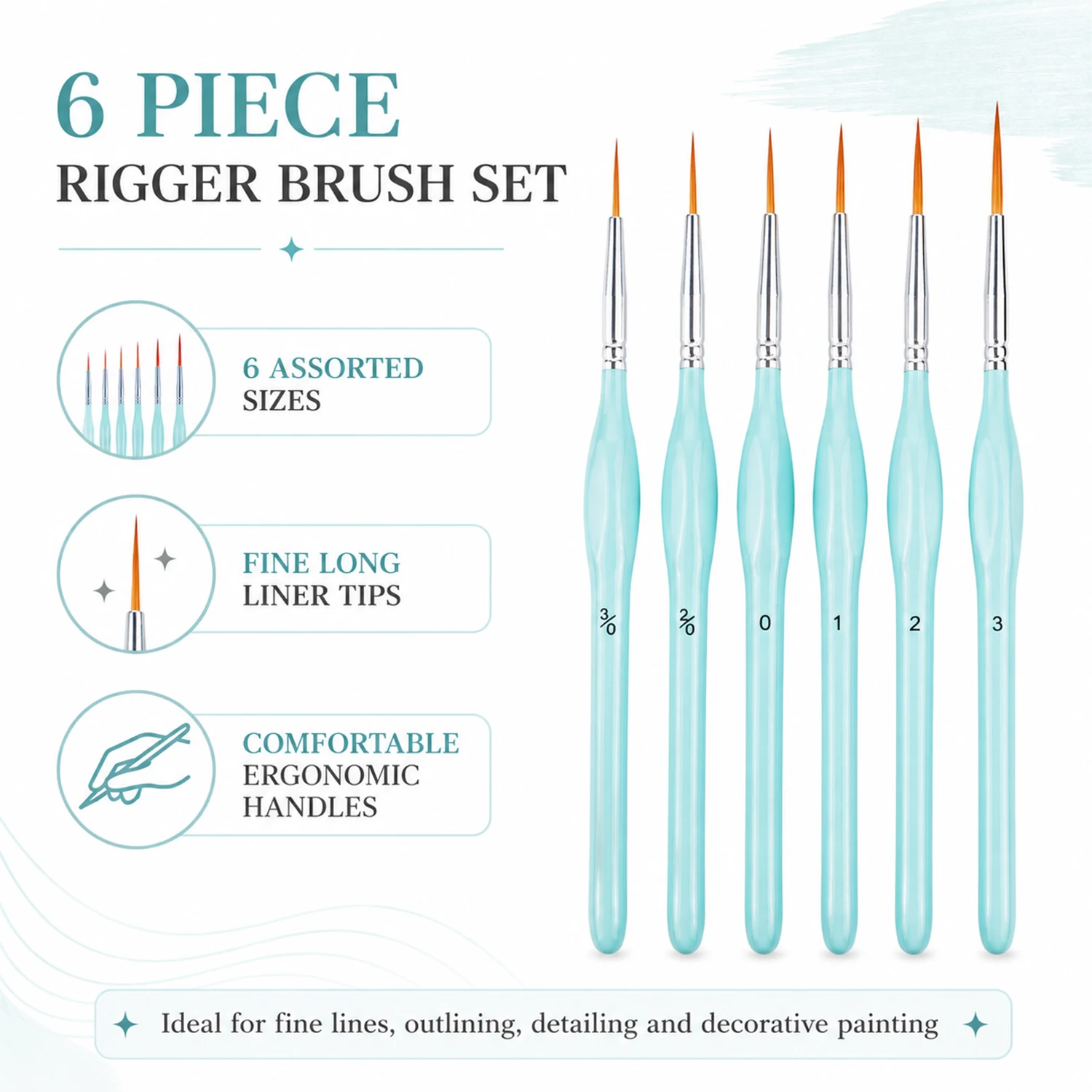 Paint Brush - Set di 6 Pennelli per Pittura,