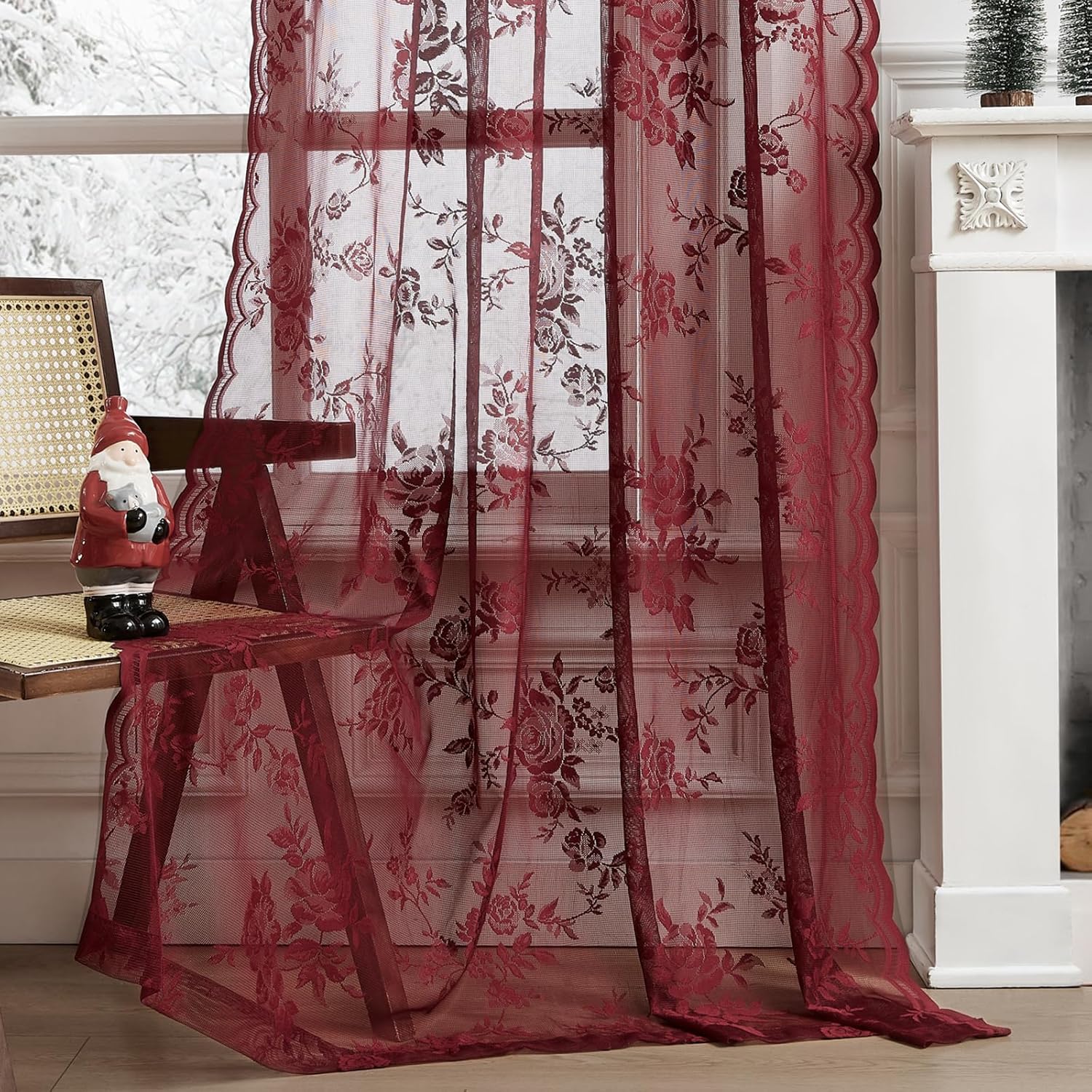 1 Tenda in Pizzo Bordeaux, Lun - Curtain Rods recensione e prezzo